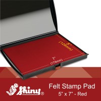 Supply360 Asshi0940195 Shiny Large Stamp Pad Felt Plastic Cover S4 5 X 7 Red Ink