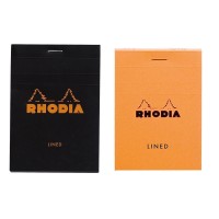 Rhodia 12 Notepad 338 X 434 Lined Orange And Black Pack Of 2