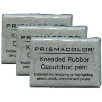 Prismacolor Design Eraser 1224 Kneaded Rubber Eraser Grey 70531 3 Pack