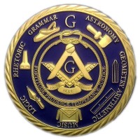 Atsknsk 1 Oz Masonic Coins Gold Plated Freemason Challenge Coin