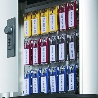 Durable Wall Mounted Secure Key Cabinet With Combination Lock Holds 54 Key Tags 11 X 1134 X 458 Inches Brushed Aluminum