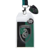 Harry Potter Slytherin House Reversible Breakaway Keychain Lanyard With Id Holder Metal Charm And Collectible Sticker