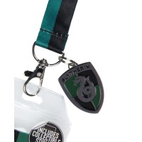 Harry Potter Slytherin House Reversible Breakaway Keychain Lanyard With Id Holder Metal Charm And Collectible Sticker