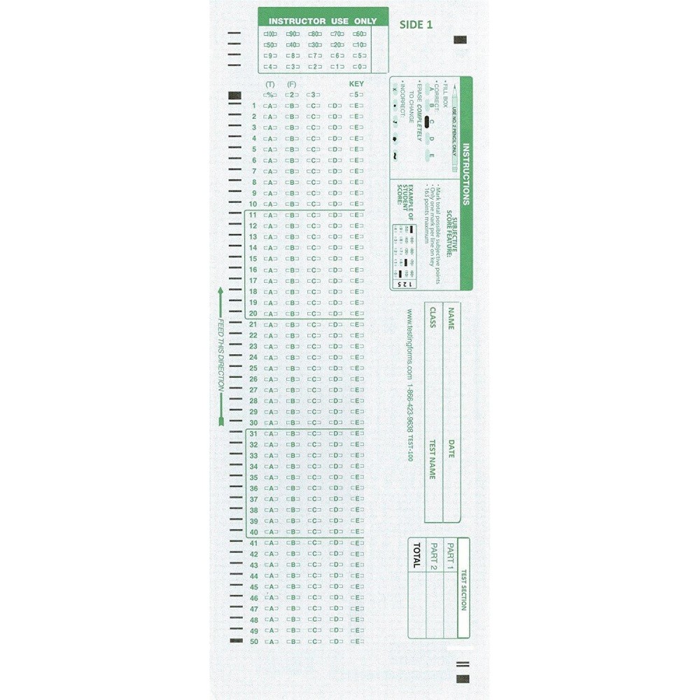 Test100E 882 E Compatible Testing Forms 100 Sheet Pack