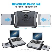 Max Smart Laptop Lap Pad Laptop Stand With Attached Mouse Pad Cushion And Usb Cooling Fan Nonslip Heat Shield Tablet Computer