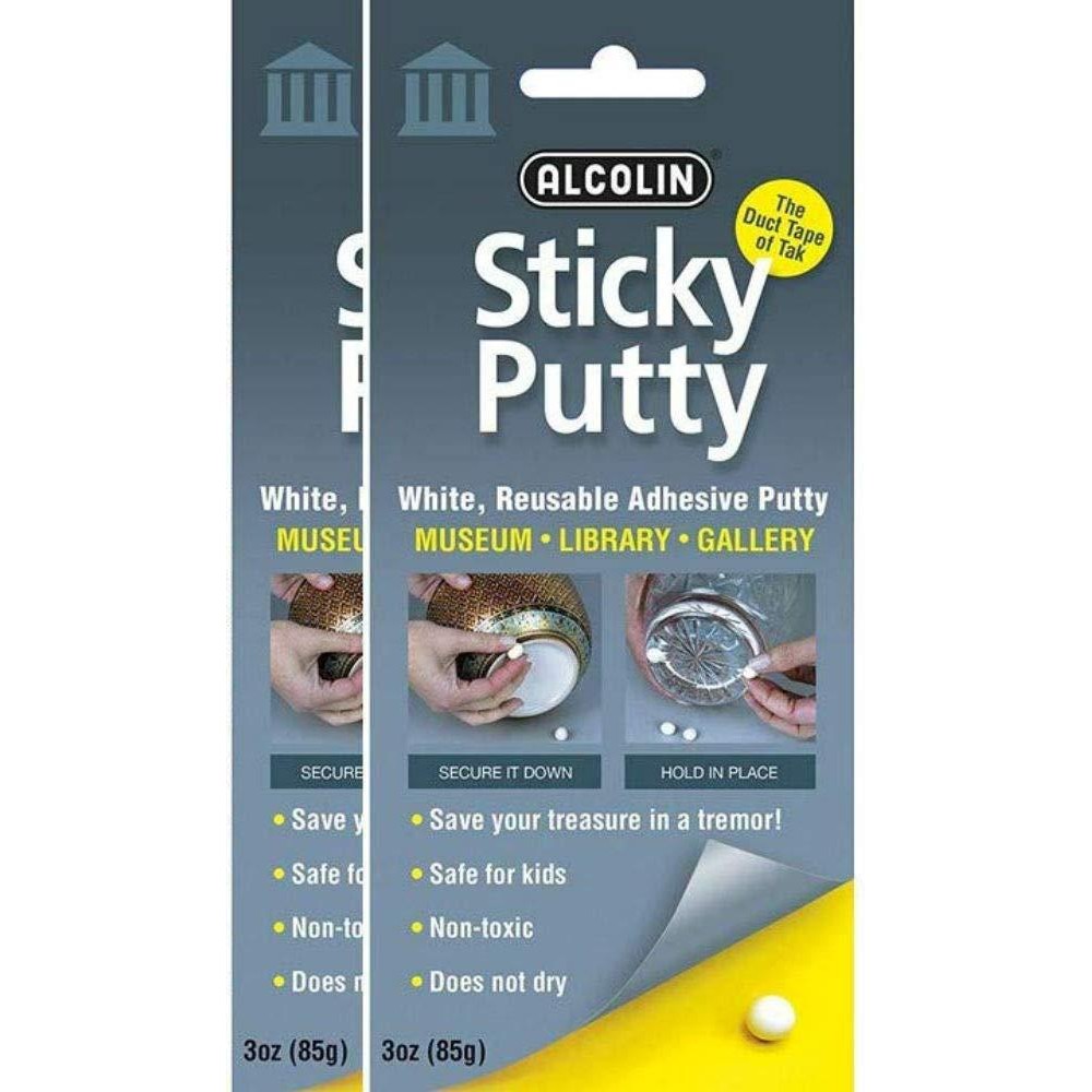 Sticky Putty Reusable Museum Gallery Quality Adhesive Putty Repositionable Wont Dry Out 2 Pack