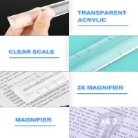 Cosmos Magnifying Ruler Mini Magnifying Bar Magnifier Ruler For Reading Small Texts And Prints On Books Newspaper Documents B