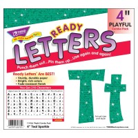 Teal Sparkle 4 Playful Font Uppercaselowercase Punchout Ready Letters By Trend Enterprises Inc 216 Ct