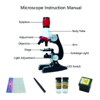 Little World Science Kits For Kids Beginner Microscope Kit With Led 100X 400X And 1200X Magnification Kids Educational Toy Birth