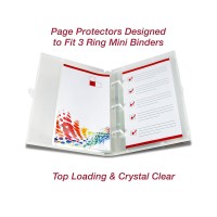 Envypak Mini Binder Page Protector Holds 5 X 85 Inch Sheets 3 Hole Punched Pack Of 100 Protectors