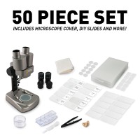 National Geographic Dual Led Kids Microscope 50 Pc Science Kit With 10 Prepared Slides 10 Diy Blank Slides Biology Experim