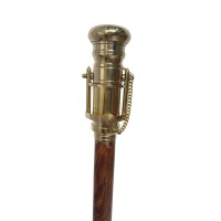 Nautical Brass Telescope Handle Wooden Cane Collectible Handmade Ectoria Wooden Walking Stick