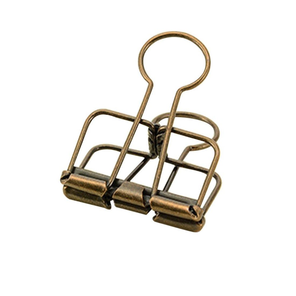 Hollow Out Paper Binder Clip Invoice Bill Clip Office Supplies Pack Of 10 S Bronze