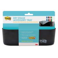 Postit Deftray Dry Erase Tray W 4 Command Strips 303Inch X84Inch X52Inch Black