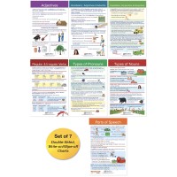 Newpath Learning Parts Of Speech Bulletin Board Charts Set7 Laminated Doublesided Fullcolor 12 X 18 924501