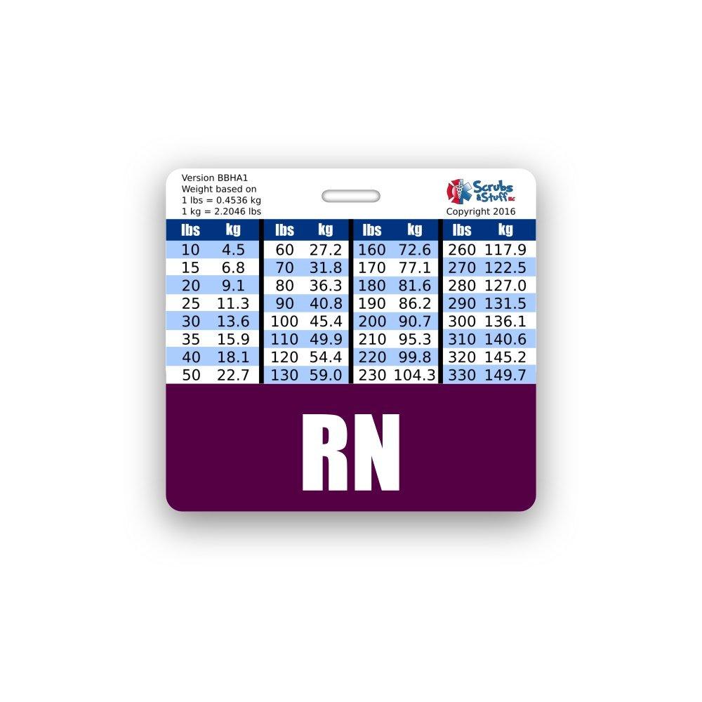 Rn Purple Badge Buddy Horizontal Wheight Weight Conversions