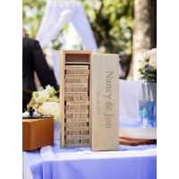 We Games Personalized Wedding Guest Book Alternative Wood Block Game Baby Shower Guest Book For Couple Couple Gifts Hostess