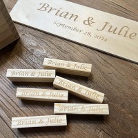 We Games Personalized Wedding Guest Book Alternative Wood Block Game Baby Shower Guest Book For Couple Couple Gifts Hostess