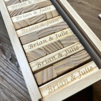 We Games Personalized Wedding Guest Book Alternative Wood Block Game Baby Shower Guest Book For Couple Couple Gifts Hostess