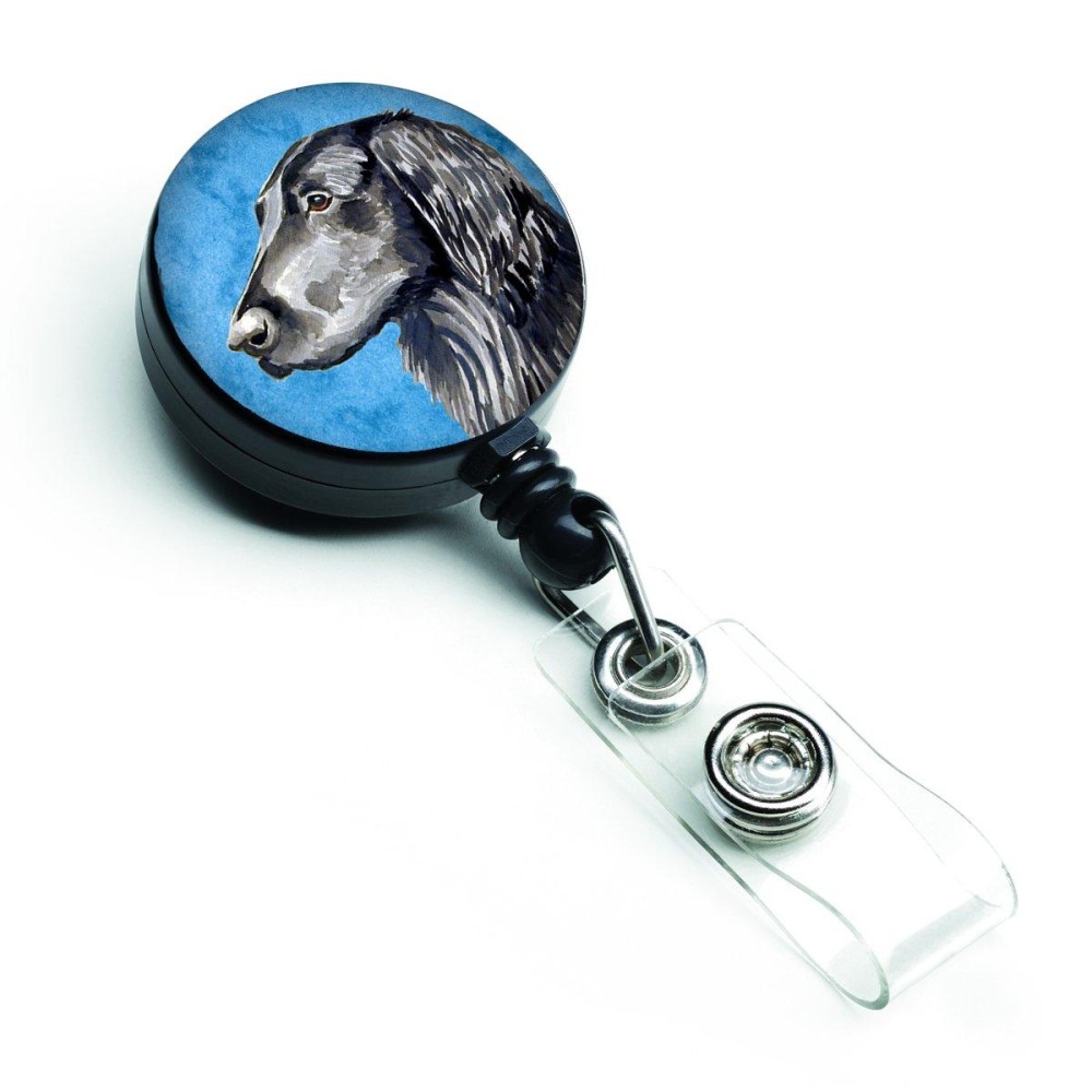 Carolines Treasures Lh9366Bubr Blue Flat Coated Retriever Retractable Badge Reel For Nurses Id Badge Holder With Clip Retractab