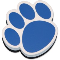 Ashley Productions Ash10002 Paw Shaped Magnetic Whiteboard Eraser 1 Each Blue White