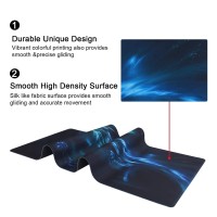 Meffort Inc Extra Large Extended Gaming Desk Mat Nonslip Rubber Pads Stitched Edges Xxl Mouse Pad 354 X 157 Inch Blue Drago