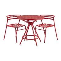 CoGo Tables Steel Round 30 Diameter x 29 12 High Red