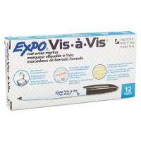 Expo 16001 Visavis Weterase Marker Fine Point Black Dozen