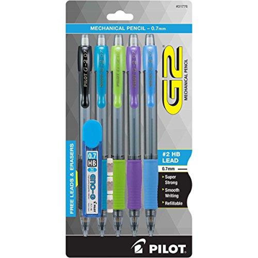 Pilot Mechanical Pencil 31776 Black Lime Purple Turquoise Periwinkle 07Mm