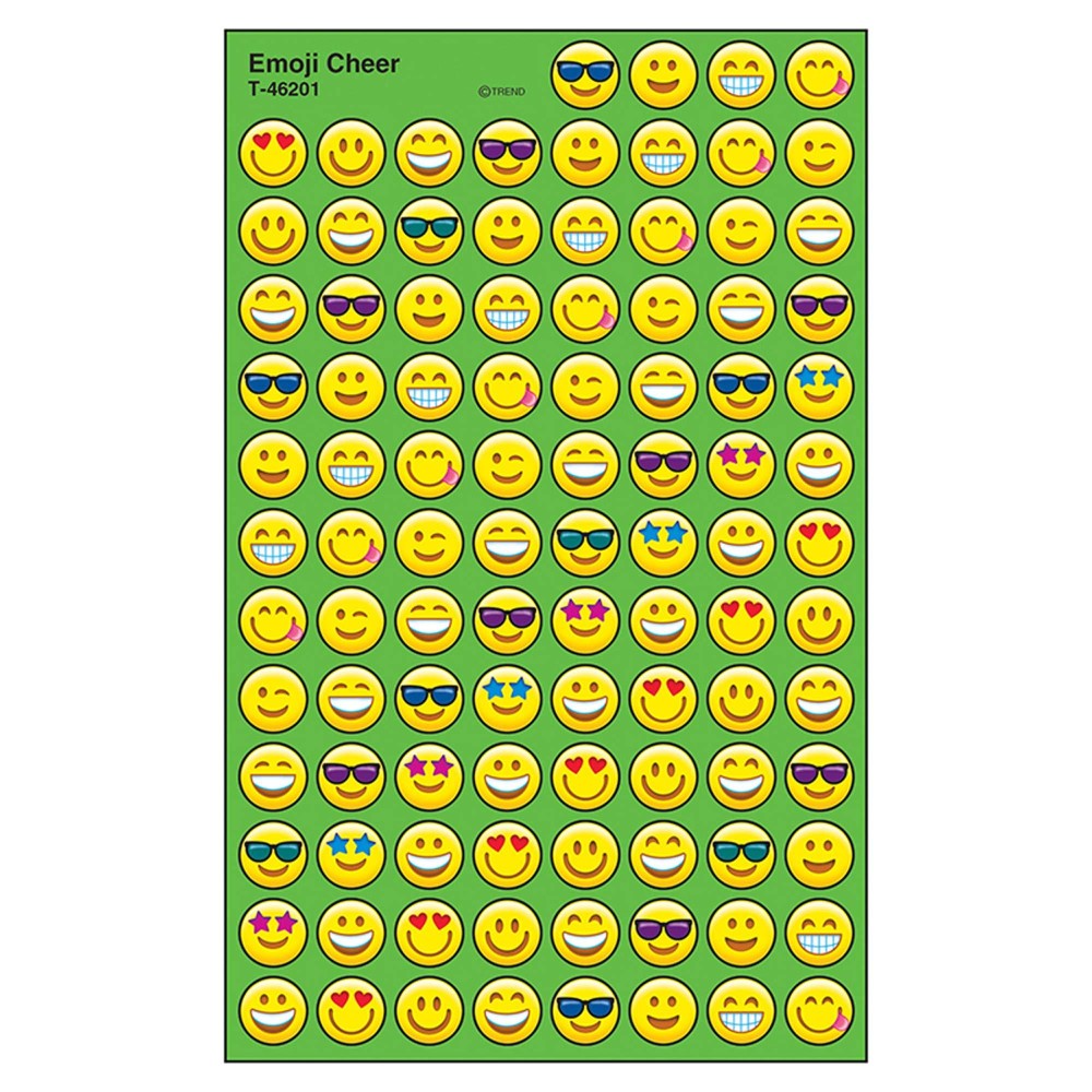 Trend Enterprises Inc Emoji Cheer Superspots Stickers 800 Ct Yellow