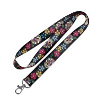 Lucky Line Lanyard With Swivel Snap Sugar Skull Design C210 17 Long Without The Attachment Inch Wide