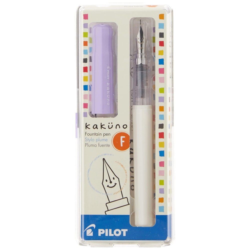 Pilot Kakuno Fountain Pen Whitepurple Barrel Fine Nib 90123