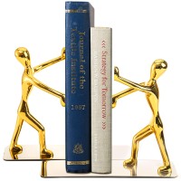 Fasmov Heavy Duty Stainless Steel Man Bookends Nonskid Bookends Art Bookend 1 Pairglod