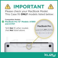 Kuzy Compatible With Macbook Pro 15 Inch Case With Touch Bar A1990 A17072019 2017 2016 Macbook Pro 15 Case Hard Shell For 15 In