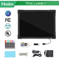 Hosim Led Message Writing Board 16X 12 Illuminated Erasable Neon Effect Restaurant Menu Sign With 8 Colors Markers 7 Color