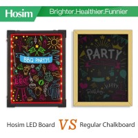 Hosim Led Message Writing Board 16X 12 Illuminated Erasable Neon Effect Restaurant Menu Sign With 8 Colors Markers 7 Color