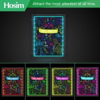 Hosim Led Message Writing Board 16X 12 Illuminated Erasable Neon Effect Restaurant Menu Sign With 8 Colors Markers 7 Color