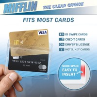 Mifflinusa Horizontal Plastic Card Holder With Metal Clip And Vinyl Straps Clear 35X225 Inch 100 Pack Waterproof Pvc Id