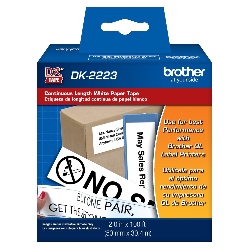 Brother Printer Continuous Length White Paper Tape Dk2223