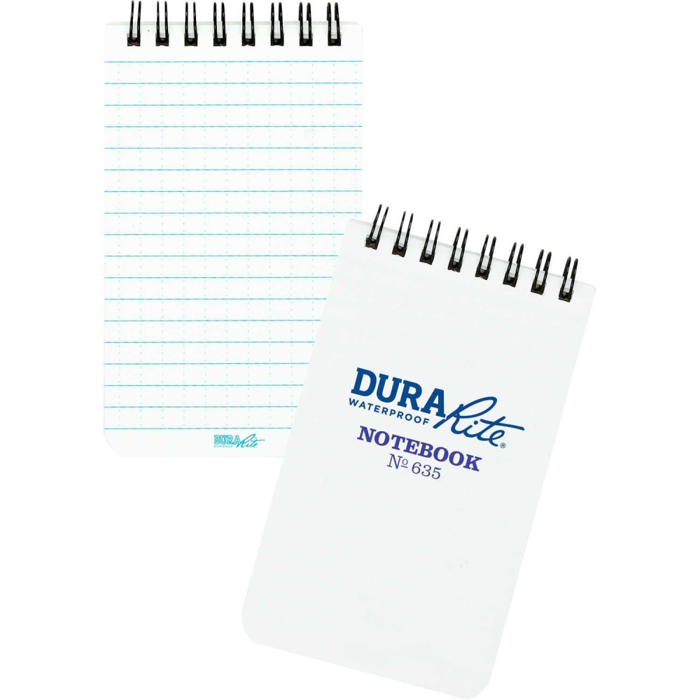 Rite In The Rain Waterproof Durarite Top Spiral Notebook 3 X 5 White Cover Universal Pattern No 635