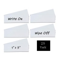 Magna Visual 1 X 3 White Precut Write On Wipe Off Magnetic Strips 25 Pack