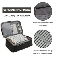 Amgomh Pencil Case 72 Slots Multifunctional Large Capacity Pens Case Pencil Pouch Wrap Coloring Pencil Holder Organizer Statio