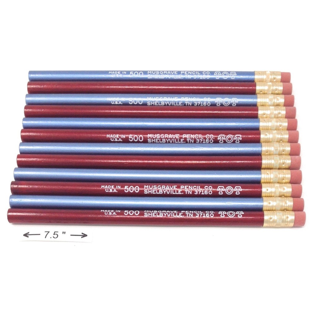 Jumbo Tot Pencil Round 10Mm Metallic Blue And Red Med Soft Core Package Of 12