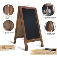 A Frame Chalkboard By Hbcy Creations 40X20 Solid Wood Aframe Sign Rustic Brown Doublesided Magnetic Board Chalkboard Menu Bo