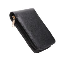 Fountain Roller Ball Pen Case Holder Pu Leather Bag For 12 Pens Color Black