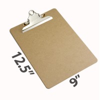 Officemate Recycled Wood Clipboards 6 Inch Clip 6 Pack Clipboards Letter Size 9 X 125 Inches Brown 83706