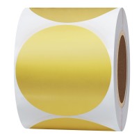 Hybsk 2 Inch Matte Gold Labels Round Color Coding Dots Embossing Stickers Adhesive Label 300 Per Roll Gold