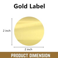 Hybsk 2 Inch Matte Gold Labels Round Color Coding Dots Embossing Stickers Adhesive Label 300 Per Roll Gold