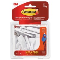 command 17002Mpes general Purpose Hooks 1Lb capacity Plastic White 24 Hooks 28 StripsPack