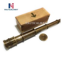 Pirate Brass Telescope Spyglass Collapsible Monocular Decorative Telescope With Glass Optics For Travel Hiking Hunting Navig